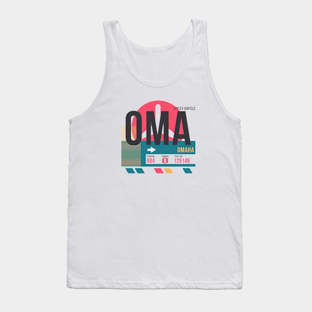 Omaha (OMA) Airport // Sunset Baggage Tag Tank Top by Now Boarding